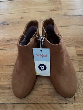 Cat & Jack Tan Faux Suede Ankle Booties